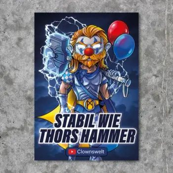 Stabil wie Thors Hammer Clownswelt STICKER