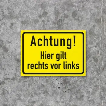 Achtung! Hier gilt rechts vor links STICKER