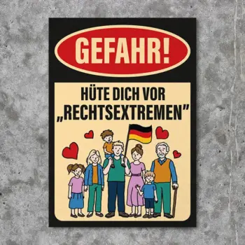 Gefahr! Hüte dich vor "Rechtsextremen" STICKER